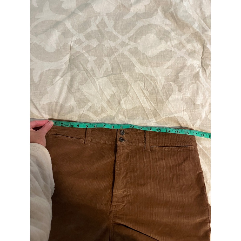 Faherty "stretch cord" Brown Organic Cotton Wide Leg Corduroy Pants Size 32 - Picture 8 of 12